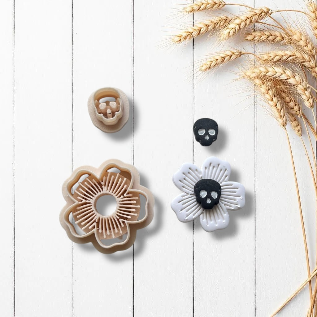 Cortador Arcilla Polimérica | Flor Combo Skull | Minipekas