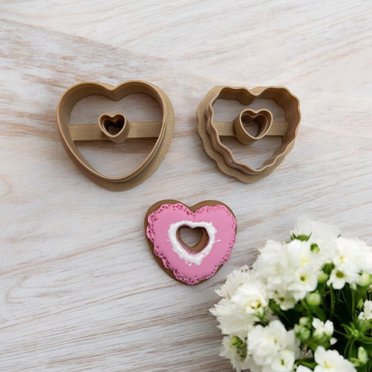 Corazón donut galleta 16 - Cortador para hacer pendientes de arcilla polimérica