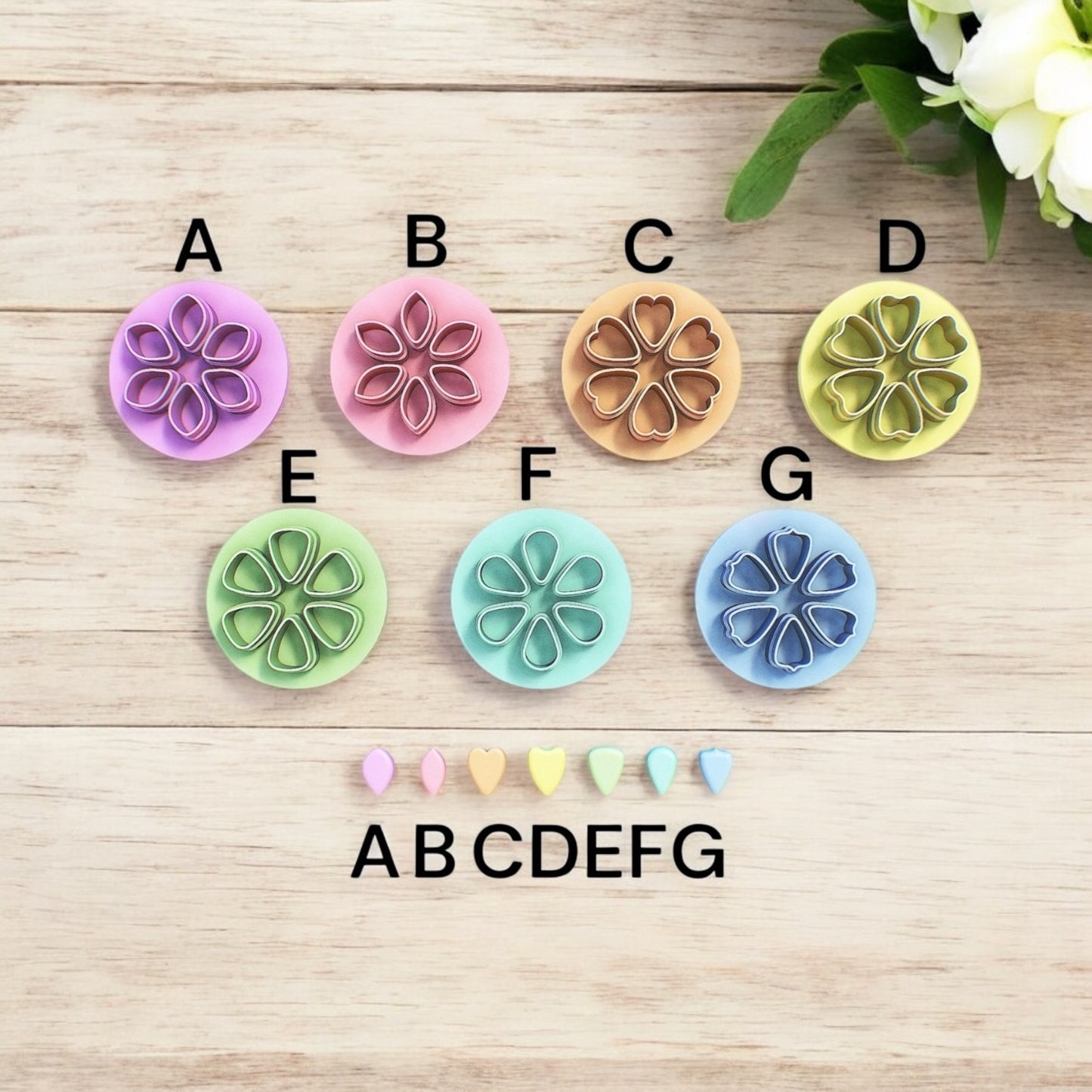 Cortador mini petalos para hacer pendientes de arcilla polimérica