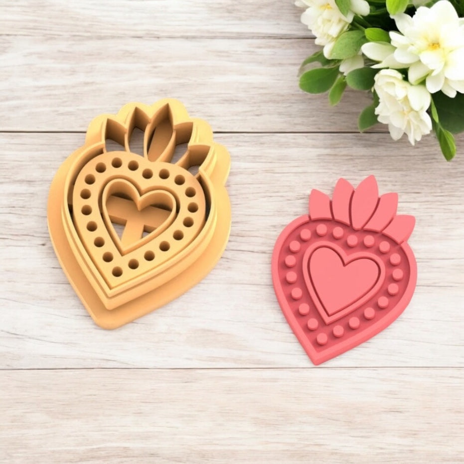 Corazón mexicano A - Cortador para hacer pendientes de arcilla polimérica