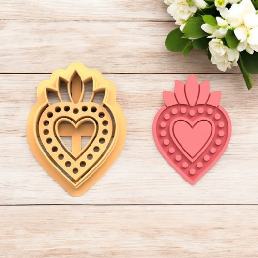 Corazón mexicano A - Cortador para hacer pendientes de arcilla polimérica