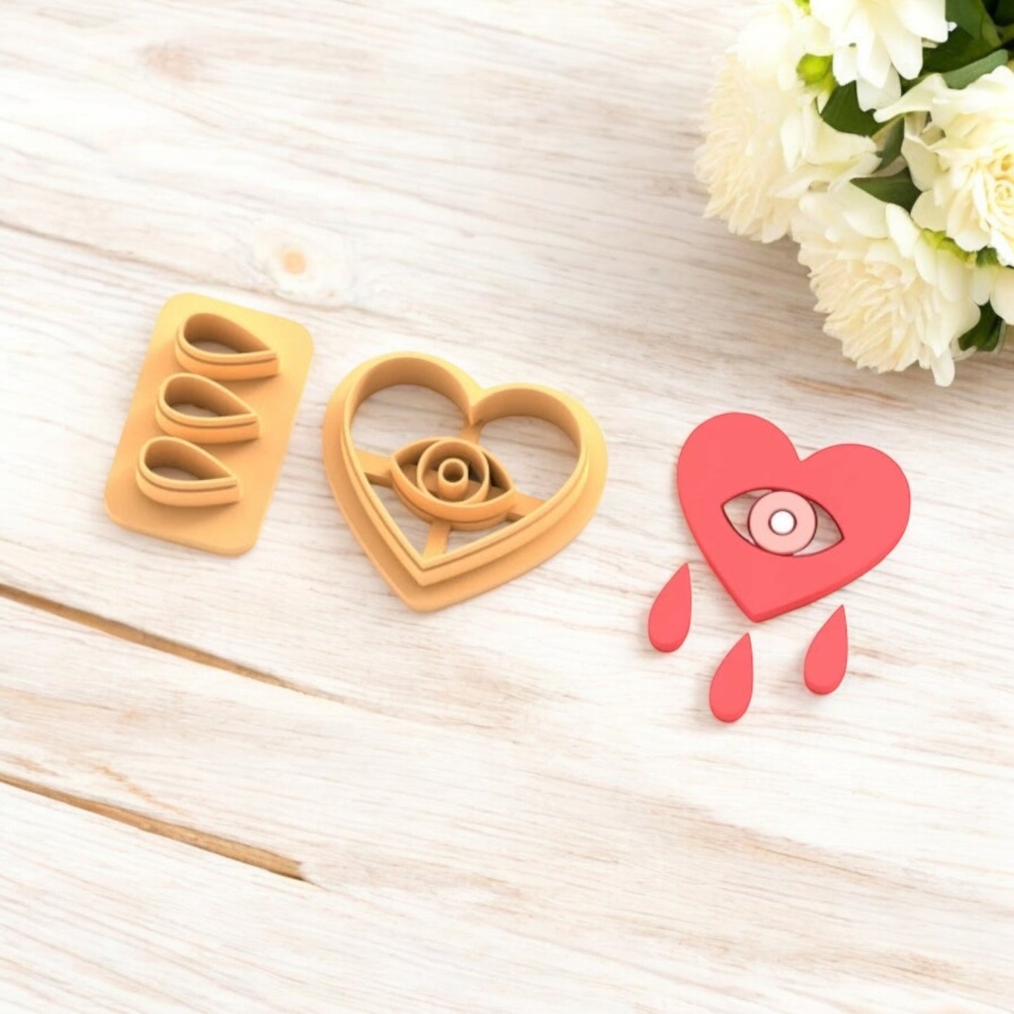Corazón ojo - Cortador para hacer pendientes de arcilla polimérica