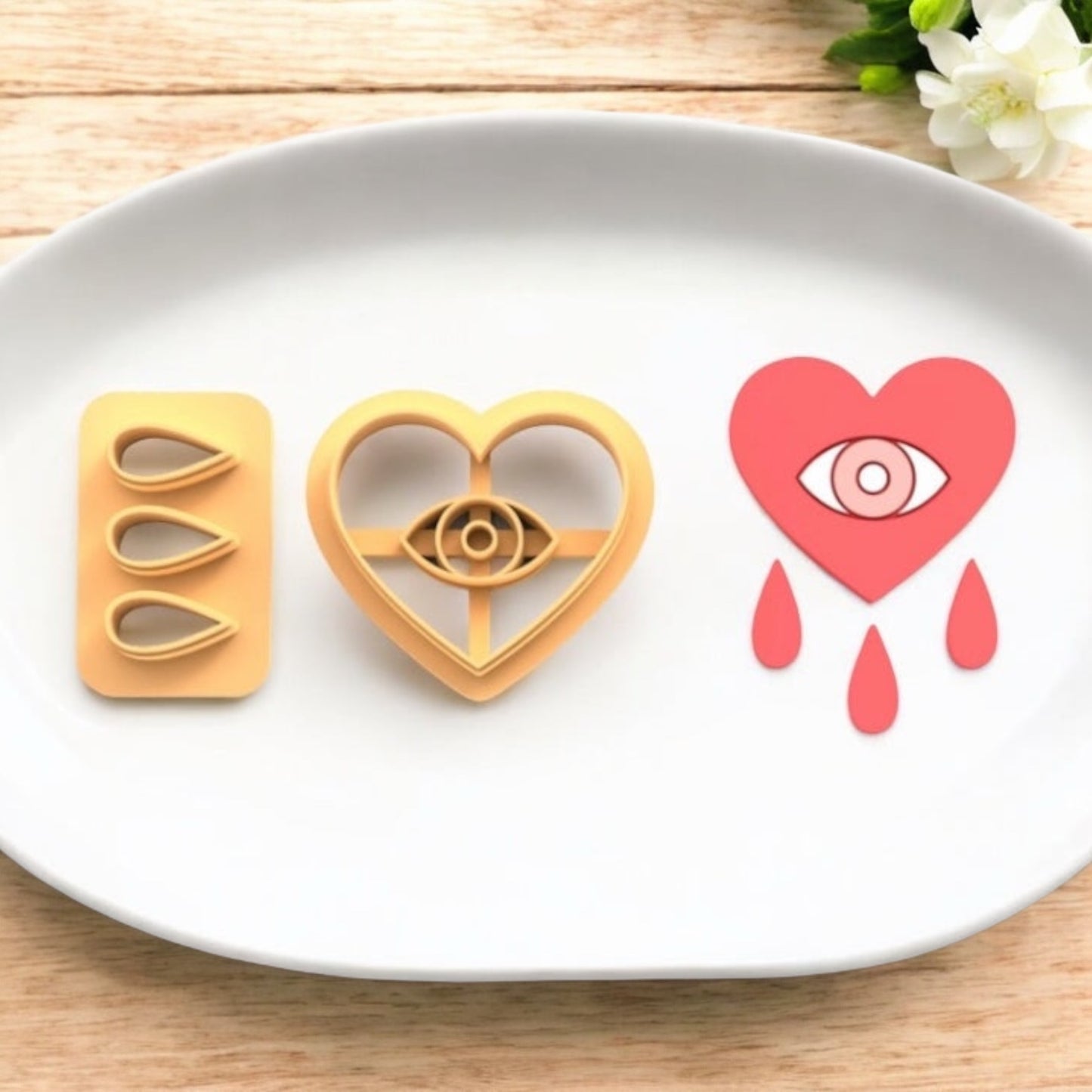 Corazón ojo - Cortador para hacer pendientes de arcilla polimérica