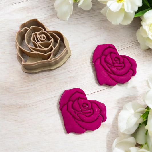 Rosa Corazón 25 - Cortador para hacer pendientes de arcilla polimérica