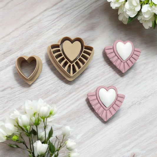 Corazón Etnico 26 - Cortador para hacer pendientes de arcilla polimérica