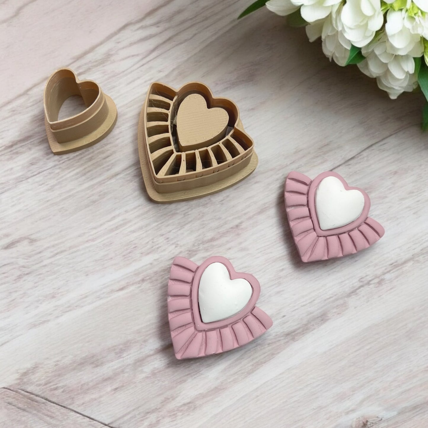 Corazón Etnico 26 - Cortador para hacer pendientes de arcilla polimérica