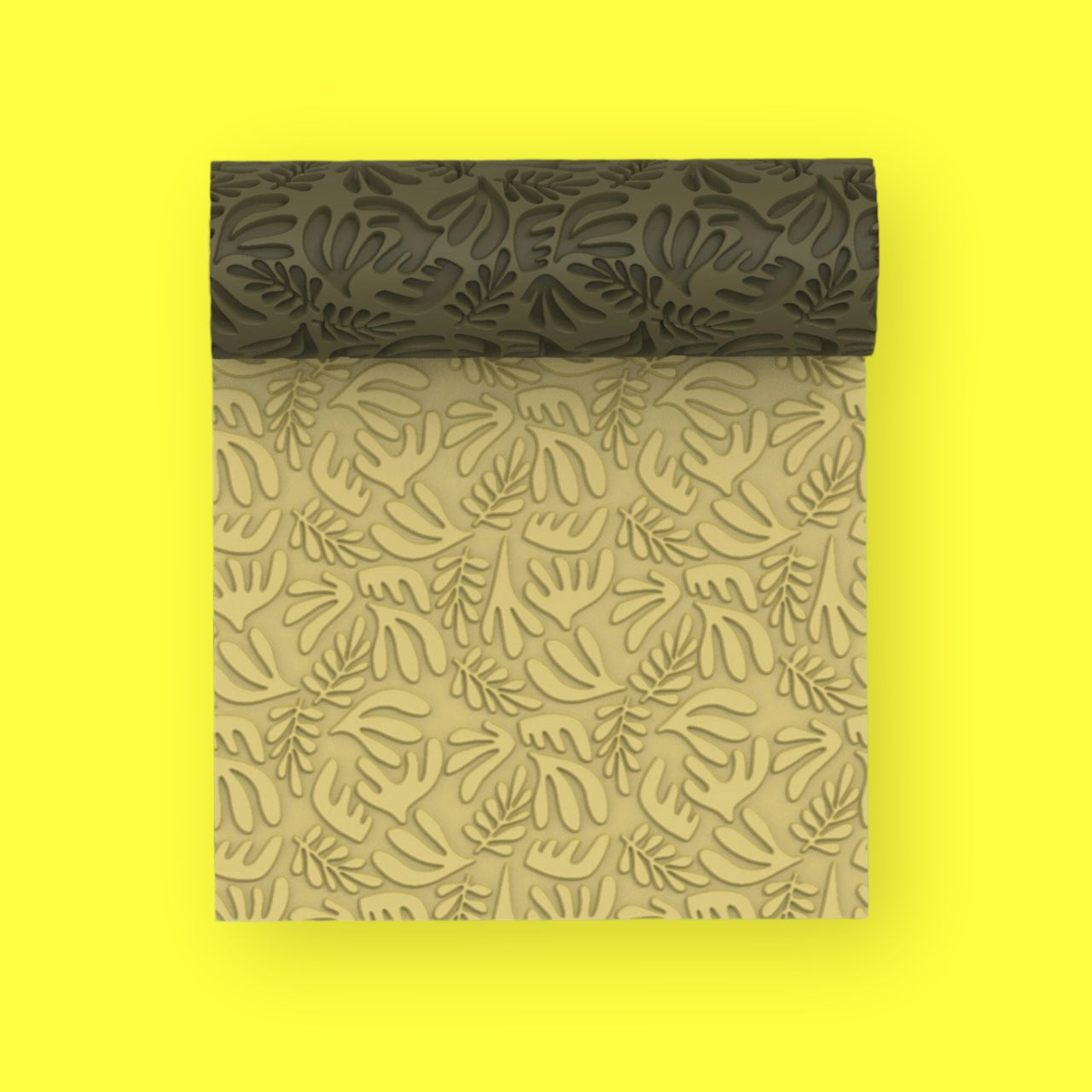 27-Rodillo textura plantas abstractas cortador de arcilla polimérica