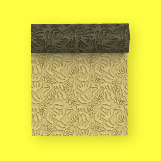 27-Rodillo textura plantas abstractas cortador de arcilla polimérica