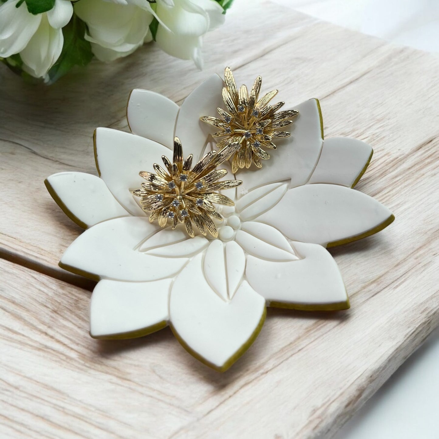 Flor chapado en oro 24k [2 unidades]