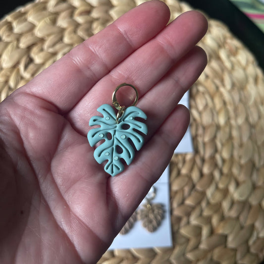 Pendientes hoja monstera | arcilla polimerica