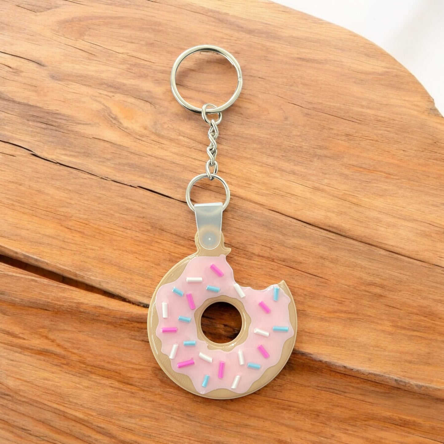 Llavero NFC personalizado con forma de donut, tarjeta de presentación digital, instagram, facebook, llavero NFC para redes sociales.