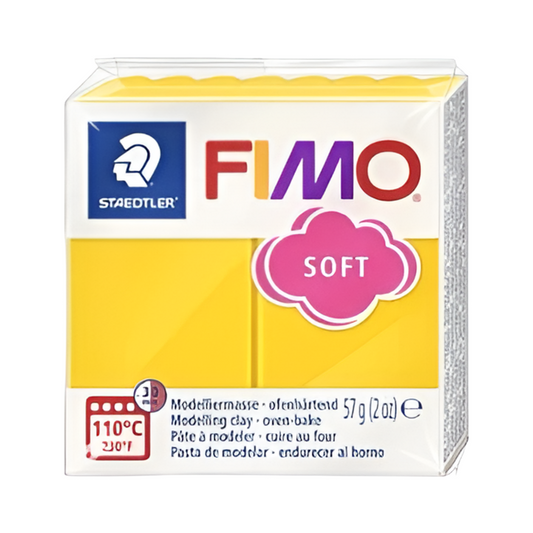 Argila de polímero amarelo macio Fimo 57g -2 oz