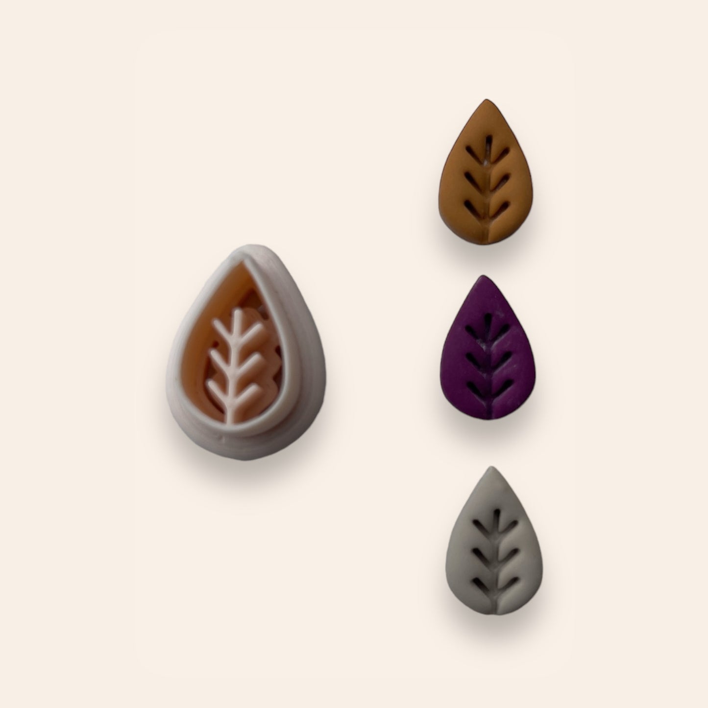 Hoja de otoño 3 - Cortador para hacer pendientes de arcilla polimerica