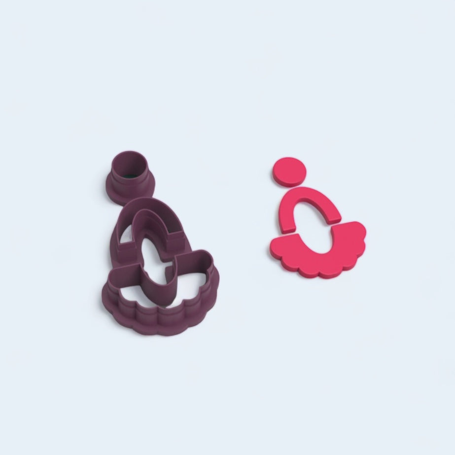 Flower combo B polymer clay cutter