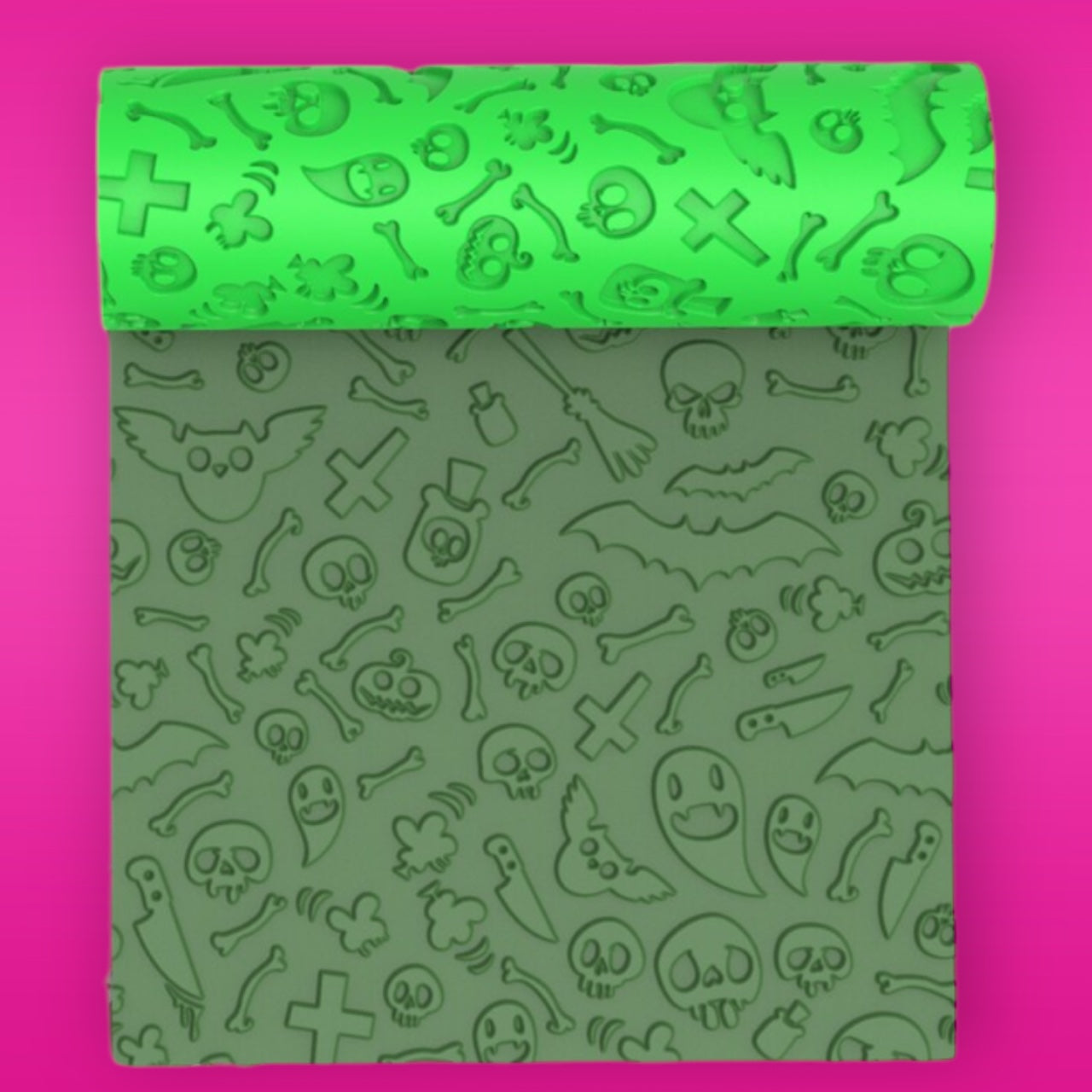 42-Rodillo textura halloween  para arcilla polimérica