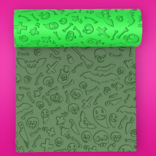 42-Rodillo textura halloween  para arcilla polimérica