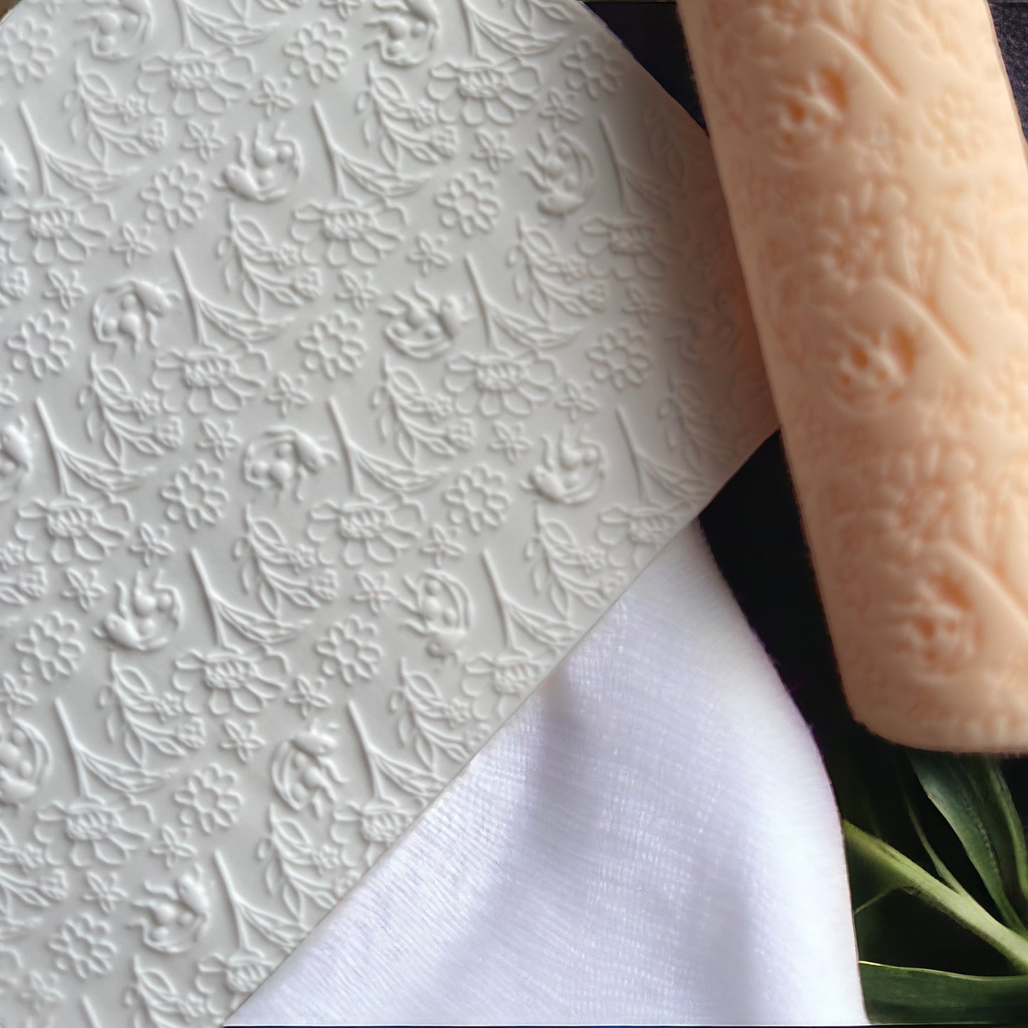 31-Rodillo textura mariquita para arcilla polimérica