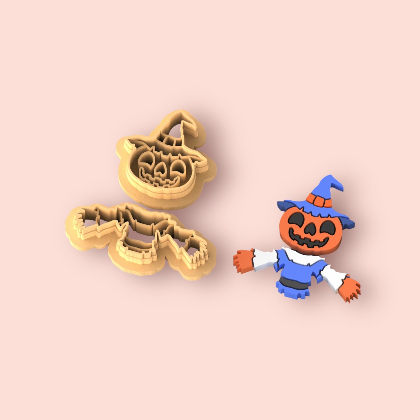 Cortador espantapajaros  con huesos para hacer pendientes de arcilla polimerica