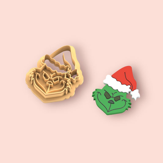Cortador Grinch para fazer brincos de argila polimérica