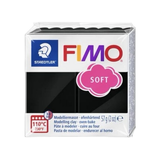 Argila de polímero preta macia Fimo 57g -2 oz
