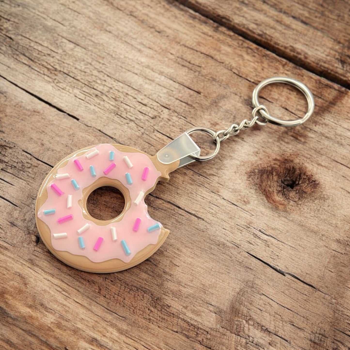 Llavero NFC personalizado con forma de donut, tarjeta de presentación digital, instagram, facebook, llavero NFC para redes sociales.