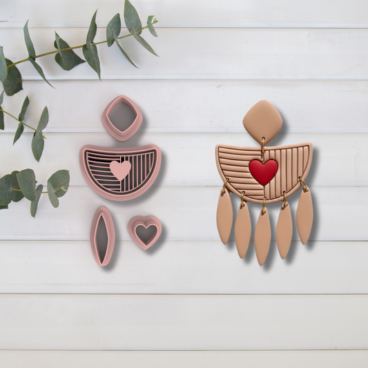 Cortador Arcilla Polimérica| Heart Lines Dangle 2025366| Minipekas
