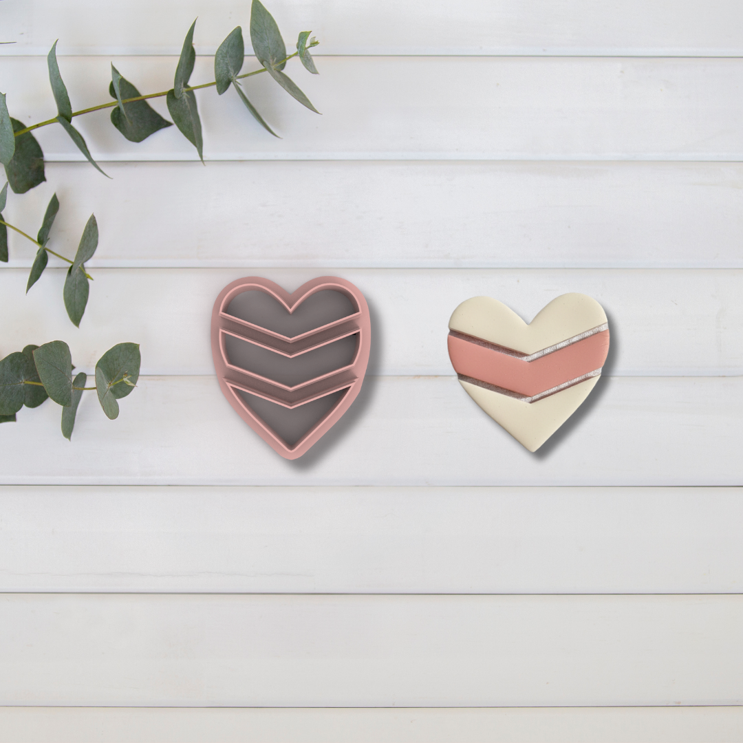 Cortador Arcilla Polimérica| Chevron Heart Dangles 2025367 | Minipekas