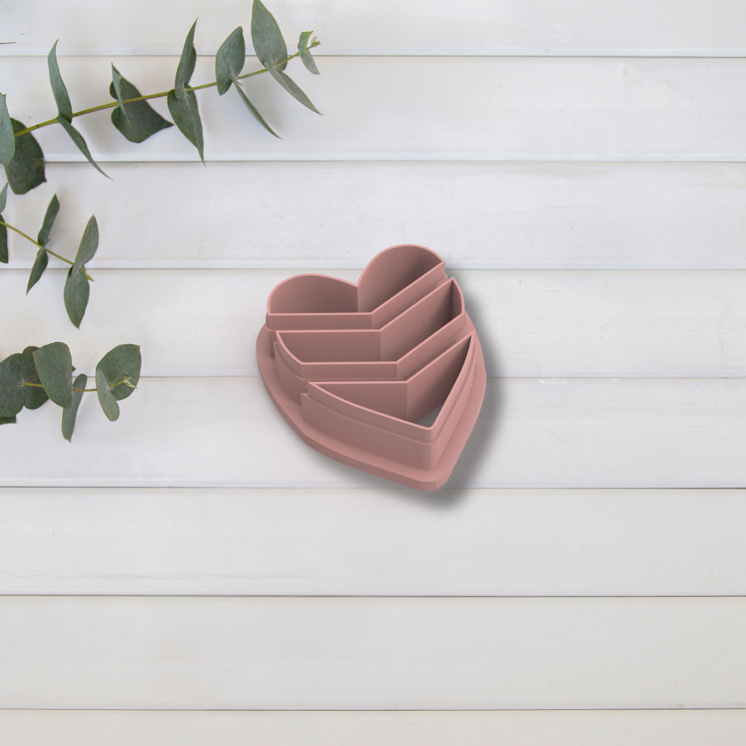 Cortador Arcilla Polimérica| Chevron Heart Dangles 2025367 | Minipekas