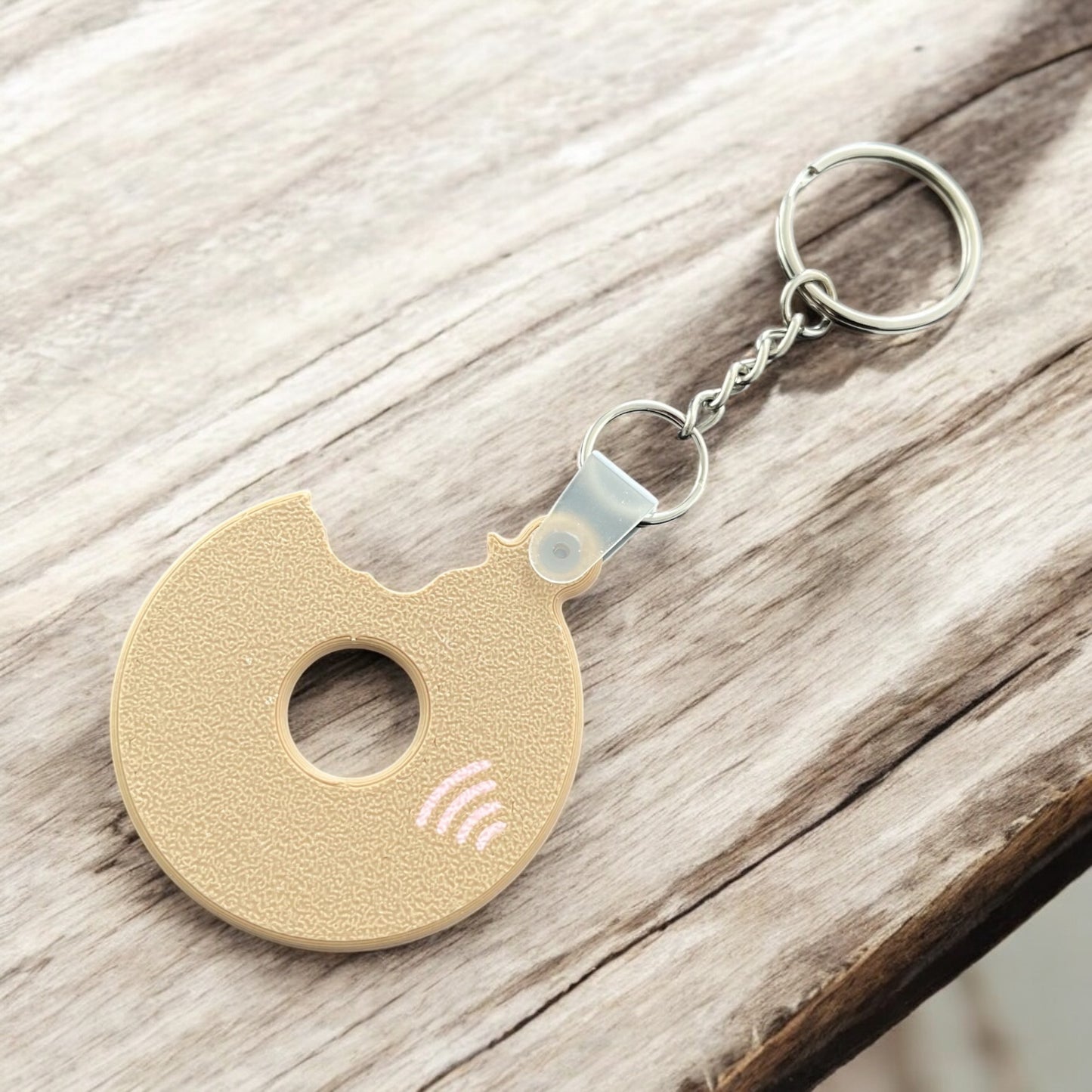 Llavero NFC personalizado con forma de donut, tarjeta de presentación digital, instagram, facebook, llavero NFC para redes sociales.