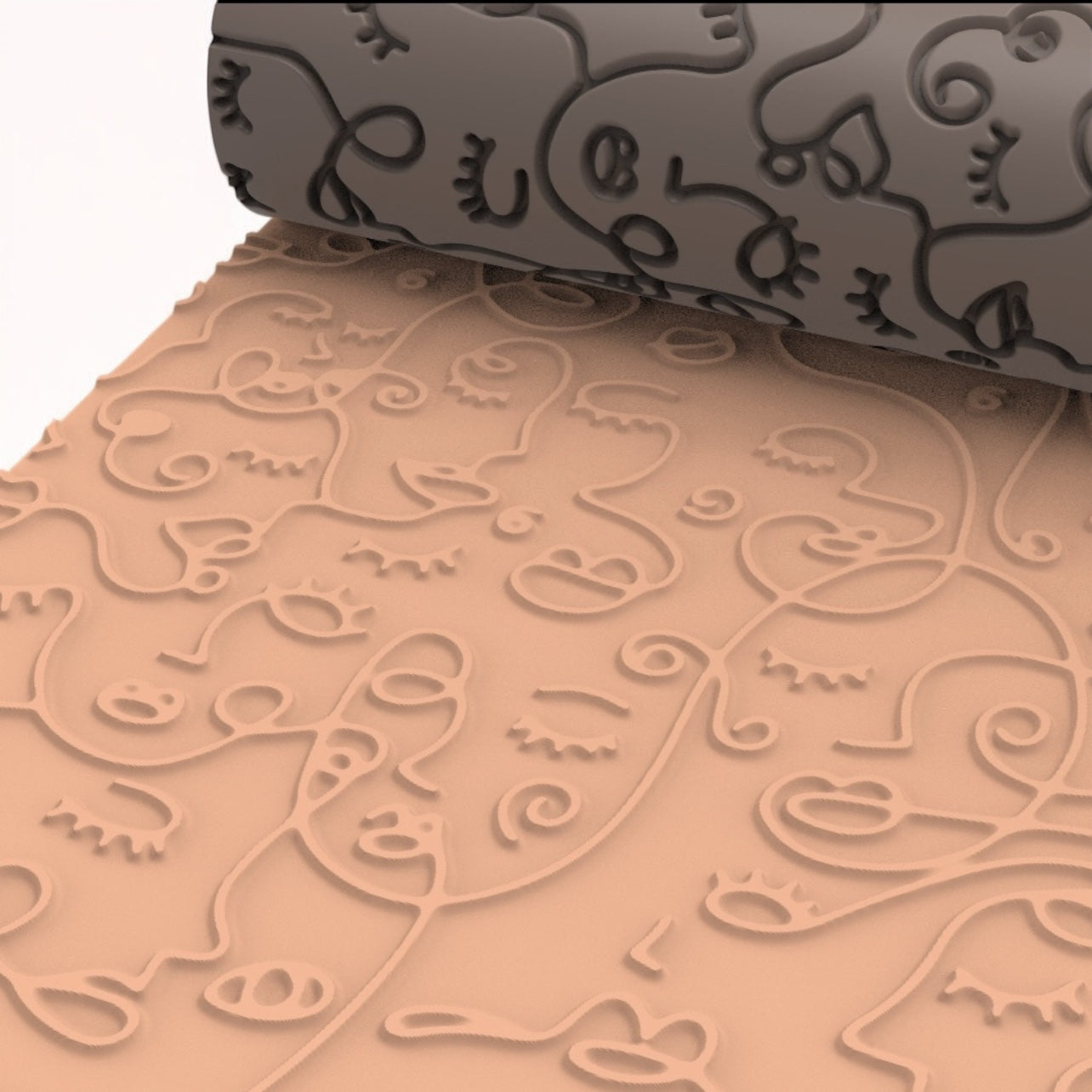 54-Rodillo textura Caras para arcilla polimérica