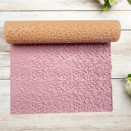 63-Rodillo textura flores para arcilla polimérica